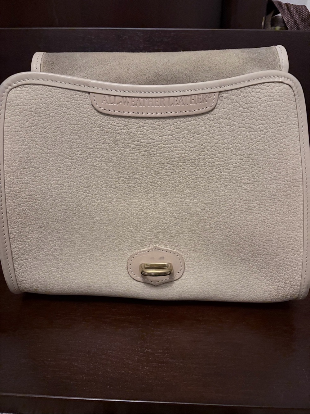 Dooney & Bourke Vintage Pebbled Leather Flap Crossbody in Cream - Picture 9 of 12